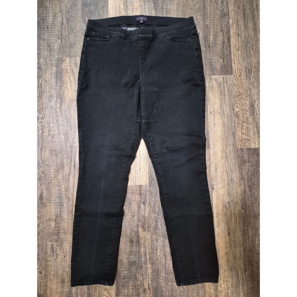 NYDJ Lift Tuck Technology Legging Navy Blue Slimming Pants Women's 14